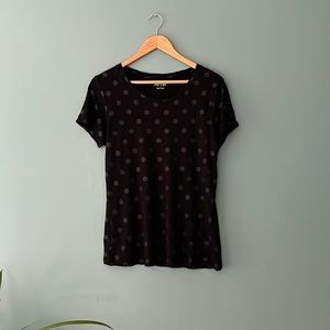 Apt 9 Black Polka Dot Tee Shirt Sz L